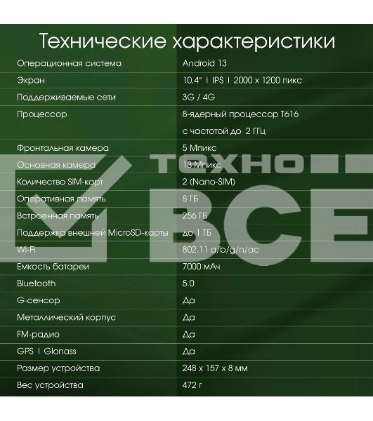 Планшет Digma Pro HIT 16 T616 (2.0) 8C RAM8Gb ROM256Gb 10.4