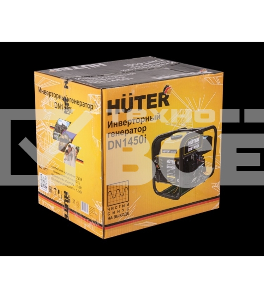 Электрогенератор бензиновый инверторный Huter DN1450i, 1.3 кВт, 96 дБ, 12.42 кг