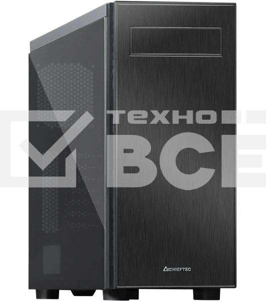 Компьютерный корпус CHIEFTEC HAWK AL-02B-TG-OP без БП, боковая панель из закаленного стекла, черный, ATX