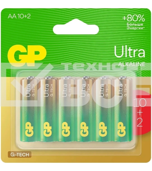 Батарея GP Ultra 15AUA21-2CRSBC12 AA (12шт) блистер