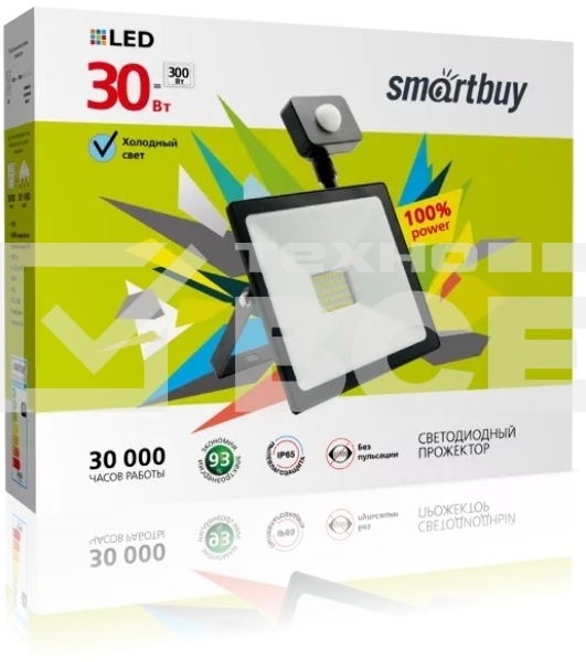 Прожектор Smartbuy (SBL-FLSEN-30-65) 30W/6500K/IP65