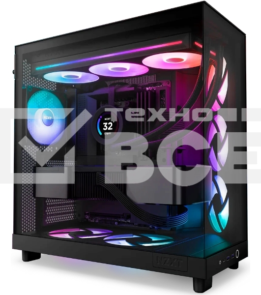 Вентилятор для корпуса Case Cooler NZXT F360 RGb Core (120x120x25мм, 4-pin PWM, RGb, 75.12CFM, 30dBA, 2400RPM, Black, Single-Frame RGb Fan Unit)