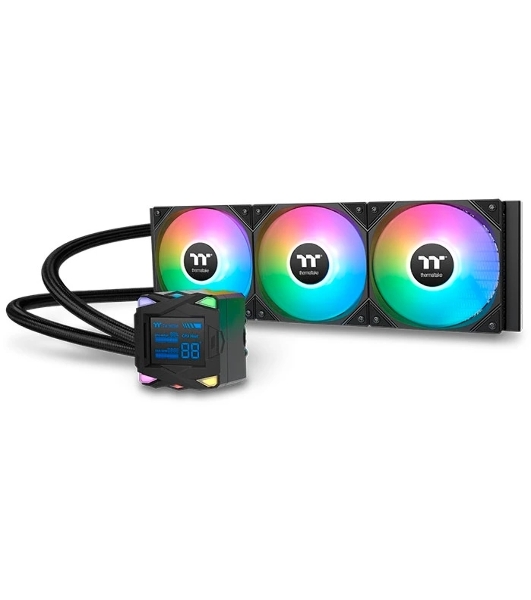 Система жидкостного охлаждения Thermaltake LA360-S ARGB Soc-AM5/AM4/1200/1700/1851 черный 4-pin 38.35dB Al+Cu LCD 360W Ret (CL-W462-PL12SW-A)