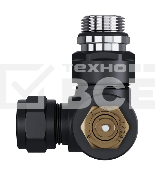 Набор термостатический трехосевой Royal Thermo Design Pro 15мм М30х1,5 черный