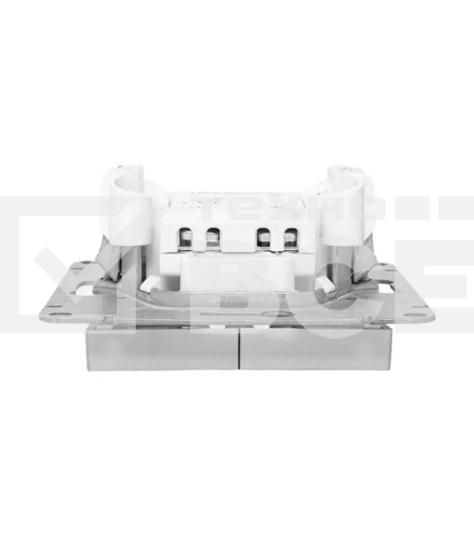 Механизм выключателя EKF UP1-SWA-24 Эпика двухклавишный, с подсветкой, алюминий