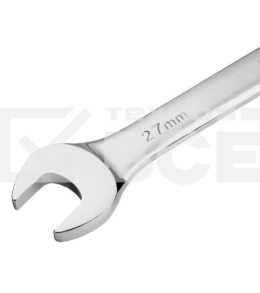 Ключ комбинированный Denzel, с трещеткой, 27 мм