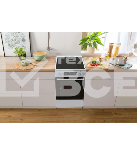 Плита электрическая Gorenje GEC5C42WG белый, конфорок 4 электрических, духовка 70 л, 50 см x 85 см x 59.4 см (без крышки)