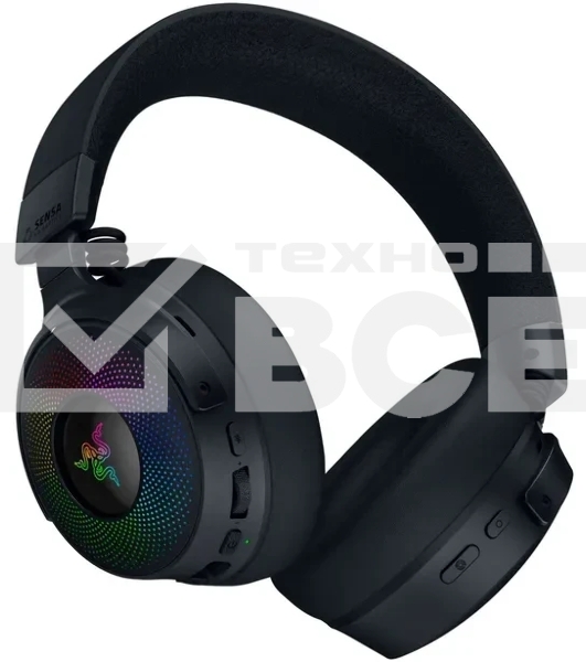 Гарнитура Razer Kraken V4 Pro чёрный, беспроводная + проводная, радиоканал, до 45 ч, подсветка