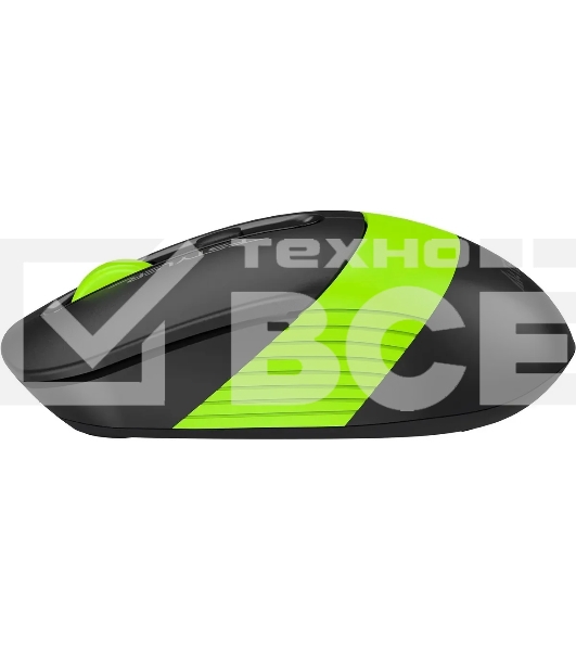 Мышь беспроводная A4Tech Fstyler FG10CS Air черный/зеленый, 2000 dpi, радиоканал, USB, кнопки - 4