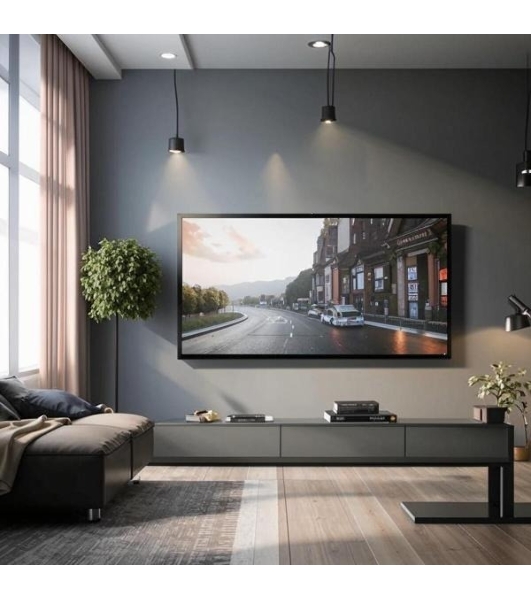 Экран для проектора S'OK SCFRV-236x133G 107' 16:9 на бархатной раме, High Contrast Gray, черная рама