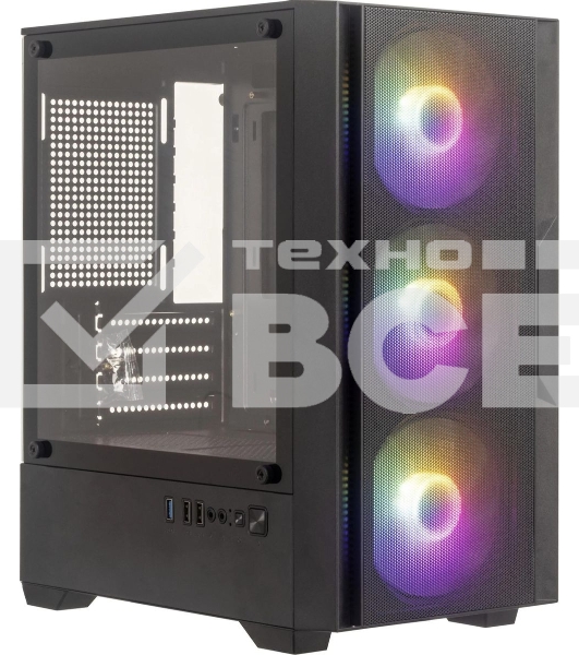 Компьютерный корпус Accord ACC-ZCU1B черный без БП mATX 3x120mm 1xUSB3.0 1xUSB3.1 audio