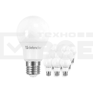 Лампочка светодиодная Defender A60-10W-830-E27 груша, 3000 К, теплый белый, 1 шт.