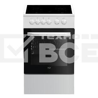 Плита электрическая Beko FFSS57001W белый, конфорок 4 шт, духовка 60 л, 50 см x 85 см x 60 см