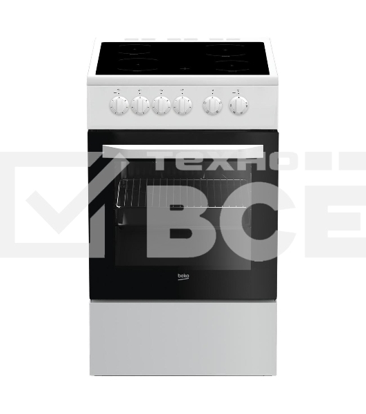 Плита электрическая Beko FFSS57001W белый, конфорок 4 шт, духовка 60 л, 50 см x 85 см x 60 см