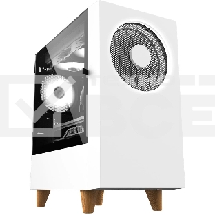 Корпус WIZMAX EM1 Woofer, mATX, mITX белый, Mini-Tower, без БП, TG, 1x160mm + 1x120mm LED, 1xUSB-A 3.0 + 2xUSB-A 2.0