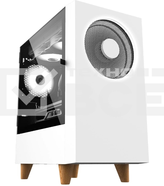 Корпус WIZMAX EM1 Woofer, mATX, mITX белый, Mini-Tower, без БП, TG, 1x160mm + 1x120mm LED, 1xUSB-A 3.0 + 2xUSB-A 2.0