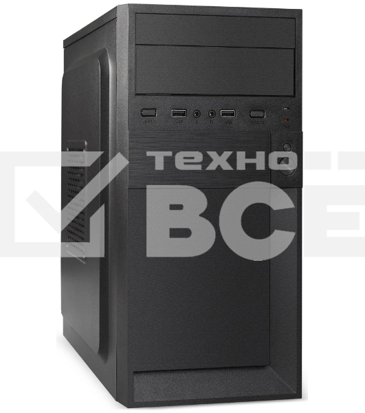 Компьютерный корпус Minitower ExeGate BAA-105-01-UNS400 (mATX, БП UNS400 с вент. 12см, 2*USB, аудио, черный)