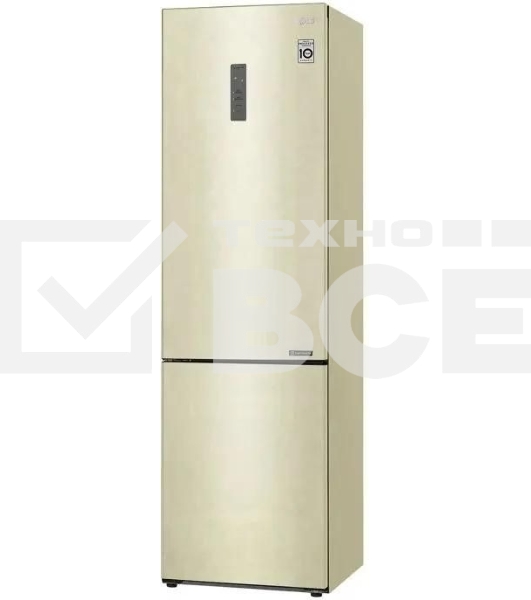 Холодильник LG GA-B509CEWL бежевый двухкамерный 277/107л морозилка снизу, No Frost