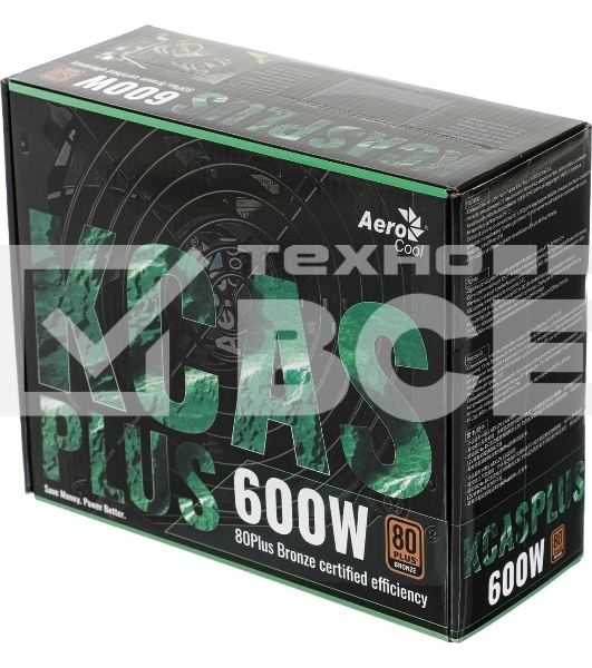Блок питания Aerocool/Formula KCAS PLUS 600W, 600Вт, 80 PLUS Bronze, 120мм, черный