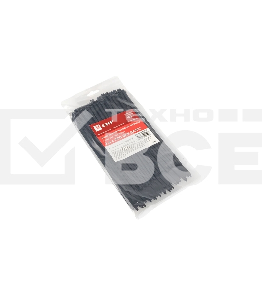 Хомут кабельный 3.6х200 нейл. черный (уп. 100 шт) EKF plc-cb-3.6x200