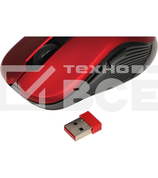 Мышь беспроводная Defender Gassa MM-105 красный, 1600 dpi, радиоканал, USB, кнопки - 6