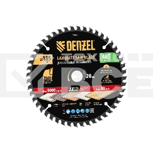 Пильный диск по ламинату Denzel ф185 х 20 мм, 48 зубьев 733837