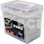 Набор маркеров для скетчинга Silwerhof Idea, двойной пишущий наконечник, 1-7мм, 60 цветов (60шт.) пластиковая коробка, фото2