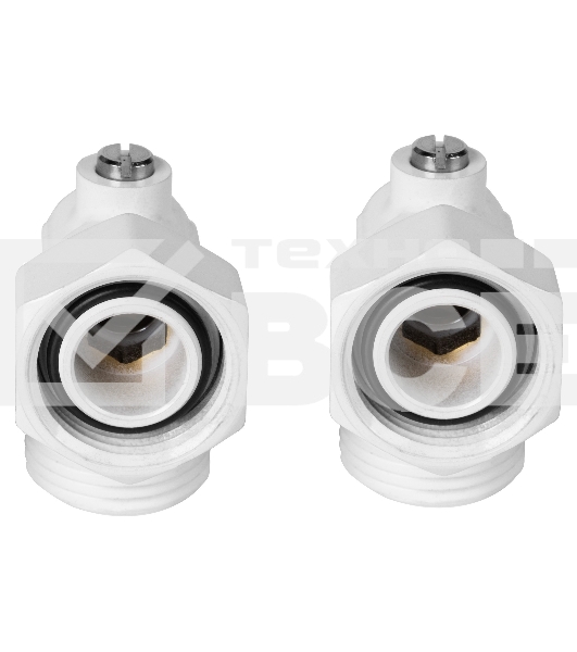 Набор нижнего подключения Royal Thermo угловой раздельный 3/4х3/4ЕК (белый)