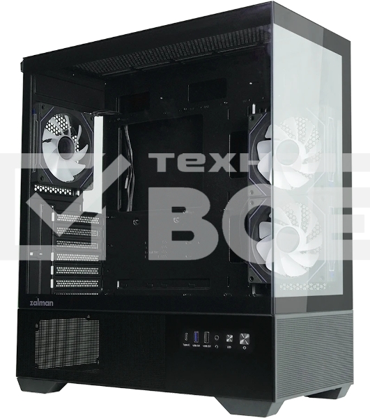 Компьютерный корпус ZALMAN CHRONIX V2, ATX, BLACK, WINDOW, 1xCombo (3.5’’ or 2.5’’), 1x3.5’’HDD, 2x2.5’’SSD, 1xUSB2.0, 1xUSB3.0, 1xUSB Type-C, SIDE 2x120мм ARGB, REAR 1x120мм ARGB