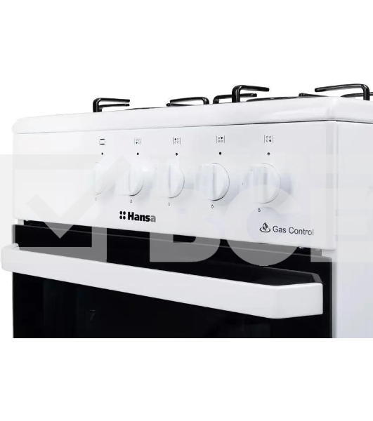Плита газовая Hansa FCGW510029A белый, конфорок 4 газовых, духовка 53 л, 50 см x 85 см x 57 см