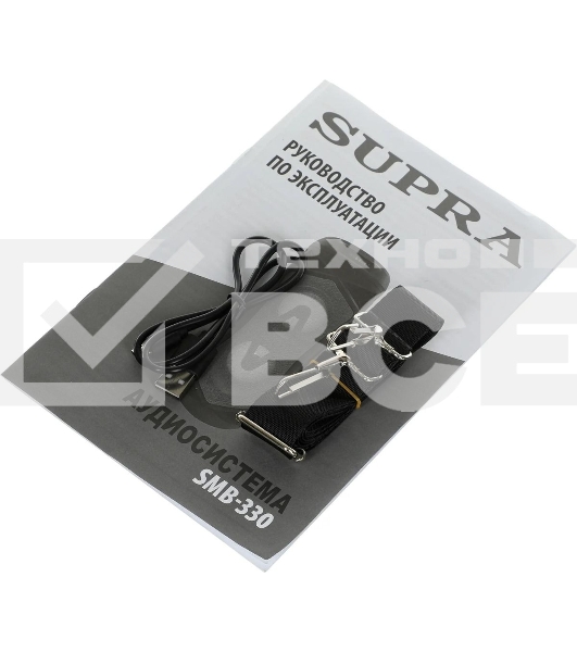 Акустическая система SUPRA SMB-330, 20Вт, с караоке, Bluetooth, FM, USB, черный