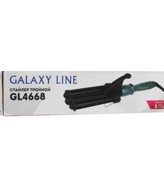 Щипцы для завивки волос Galaxy Line GL 4668 черный/зеленый, 22 мм, 200 °C, 1 режим