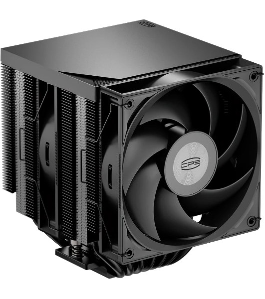 Кулер для процессора PCCooler RT720 TC BK (270W, 4-pin PWM, 157.5mm, Al/Cu, 7x6mm, 2x120mm, 73.32CFM, 34.9dBA, 2200RPM, S: 1851/1700/1200/115X, AM5/AM4, black)