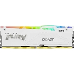 Оперативная память Kingston Fury Beast, DDR5, 16GB (1x16GB), 5600MHz, CL40, радиатор, RGB, белый, фото 1