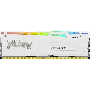 Оперативная память Kingston Fury Beast, DDR5, 16GB (1x16GB), 5600MHz, CL40, радиатор, RGB, белый