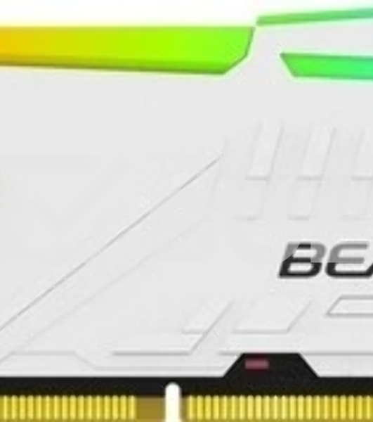 Оперативная память Kingston Fury Beast, DDR5, 16GB (1x16GB), 5600MHz, CL40, радиатор, RGB, белый