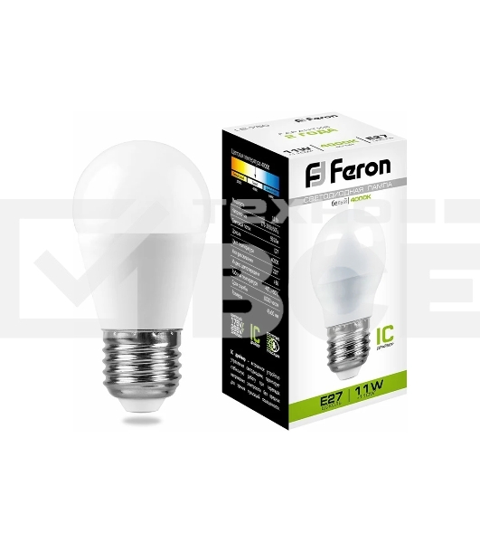 Лампа светодиодная FERON LB-750 (25950) 11W 230V E27 4000K G45