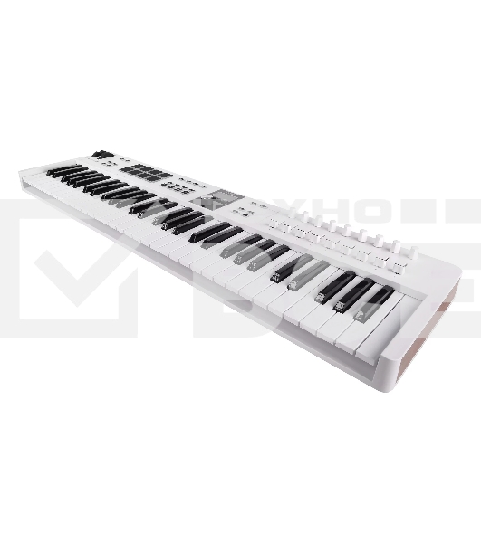 Клавиатура MIDI [231531] Arturia [KeyLab Essential 61 mk3 White] 61 клавиша, LCD дисплей, 9 энкодеров, 8 пэдов, 9 фейдеров, 12 кнопок управления, колеса высоты тона и модуляции, 1/4