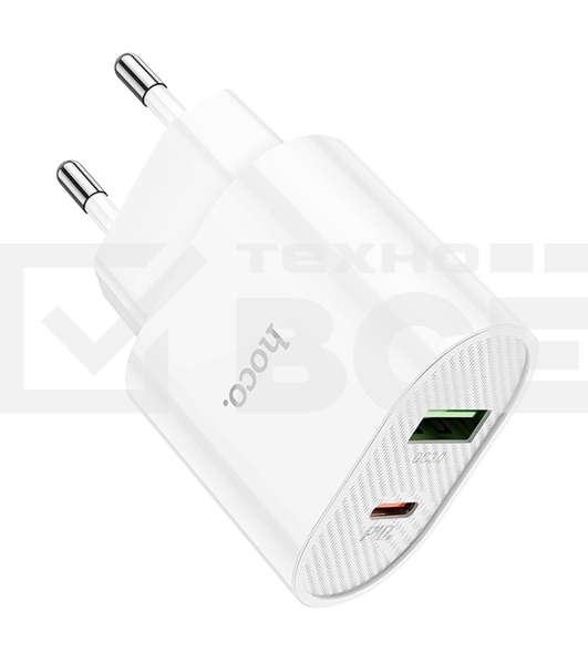 Сетевое зарядное устройство HOCO (6931474757319) C95A Lineal PD 20W+QC3.0 (белый)