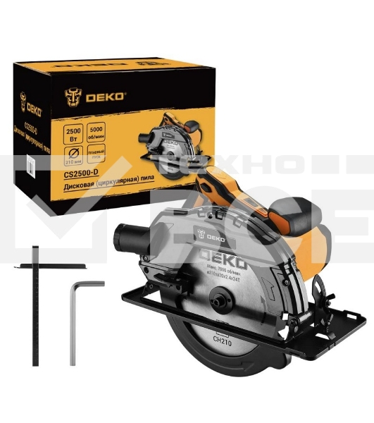 Дисковая (циркулярная) пила DEKO CS2500-D, 2500Вт, 210мм диск