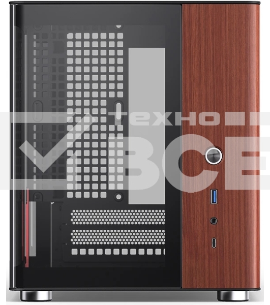 Компьютерный корпус JONSBO TK-0 Black ITX без БП, mini-ITX, micro-ATX, ATX, черный