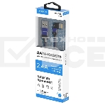 Кабель Maxvi MC-19L blue, USB-A - Lightning, 2.4A, LED ток макс. нагрузки 2.4А, макс. напряжение 5V; стандарт USB 2.0; длина кабеля 1.5м, нейлоновая оплетка, металлические корпуса разъемов,LED подсветка, цвет: синий, фото2