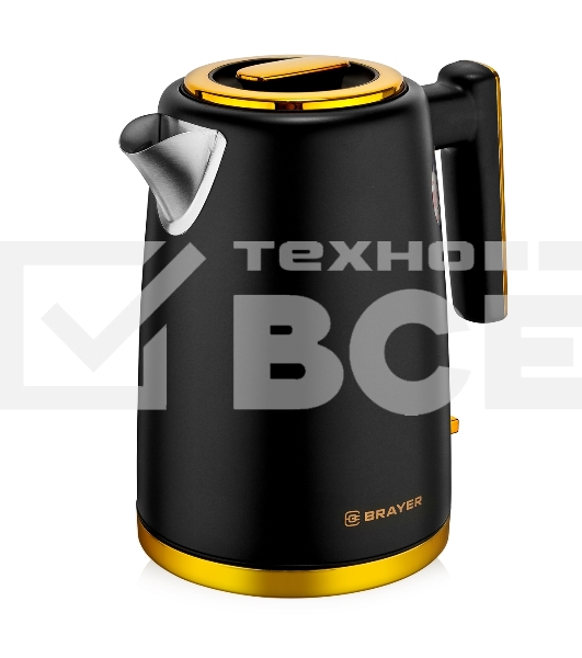 Чайник электрический BRAYER BR1017, 2200 Вт, 1,7 л, нерж.сталь, VNQ by STRIX, автоотключ