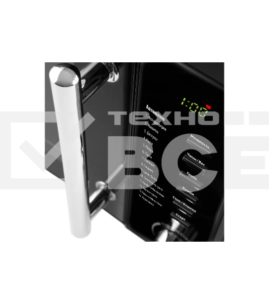 Микроволновая печь Polaris PMO 2002DG RUS черный, 20 л, 700 Вт, переключатели - поворотный механизм/кнопки