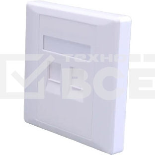 Панель Suprlan 10-0334-1, лицевая со шторкой 80x80, 2xKeystone ABS пластик, белый