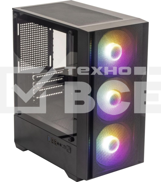 Компьютерный корпус Accord ACC-ZCU1B черный без БП mATX 3x120mm 1xUSB3.0 1xUSB3.1 audio