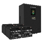 Комплект источника бесперебойного питания Exegate EX296004RUS + батарея 40Aч EX282976RUS 4шт (инвертор, синус, для котла, настенный) ExeGate FineSine SX-5000.LCD.AVR.2SH.T <5000VA/3500W, чистая синусоида, цветной LCD-дисплей, AVR, 2*Schuko+клеммы, линейно-интерактивный, крепление настенное, черный> + батарея ExeGate DT 1240 (12В, 40А·ч) 4шт, фото 1