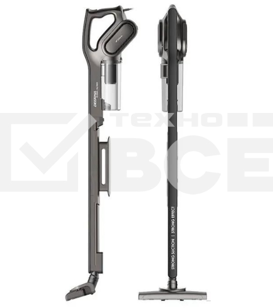 Пылесос вертикальный DEERMA Combo DX700S серый/черный, питание от сети, 210 Вт, уборка сухая, пылесборник 0.8 л