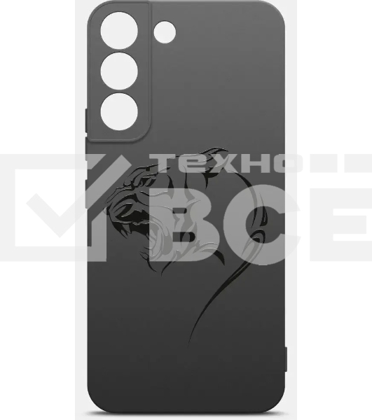 Чехол (клип-кейс) BORASCO ArtWorks, для Samsung Galaxy S22+, черный/рисунок