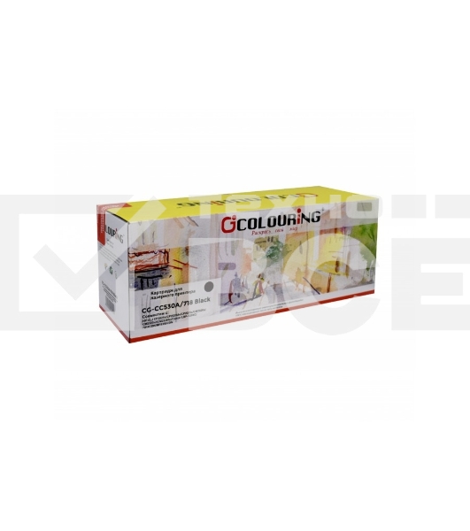 Картридж лазерный Colouring CG-CC530A/718 Black (3500 стр.) для HP LJ CP2025/CM2320/Canon LBP-7200C/7210CDN/MF8330CDN